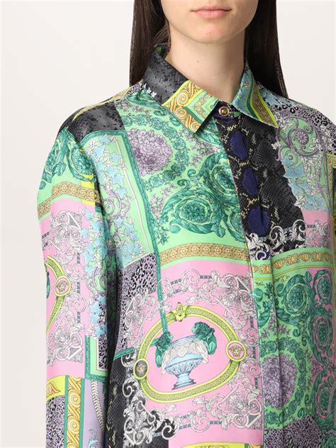 versace women shirts|designer silk shirts for women.